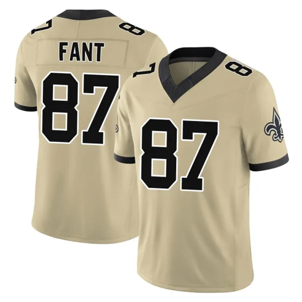 Johmsee NO.Saints #87 Noah Fant Player Gold Limited Vapor F.U.S.E. Home Game Stitched Jerseys