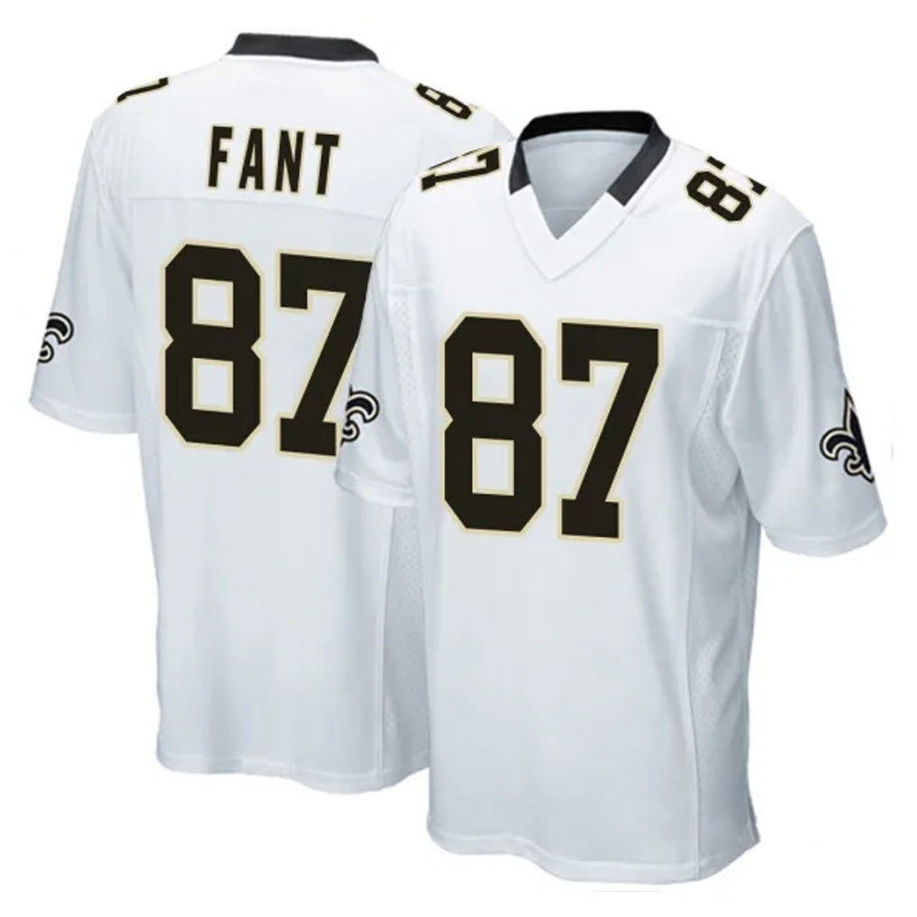 Johmsee NO.Saints #87 Noah Fant Player White Home Game Stitched Jerseys