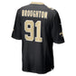 NO.Saints #91 Vernon Broughton Black Team Game Stitched American Football Jersey