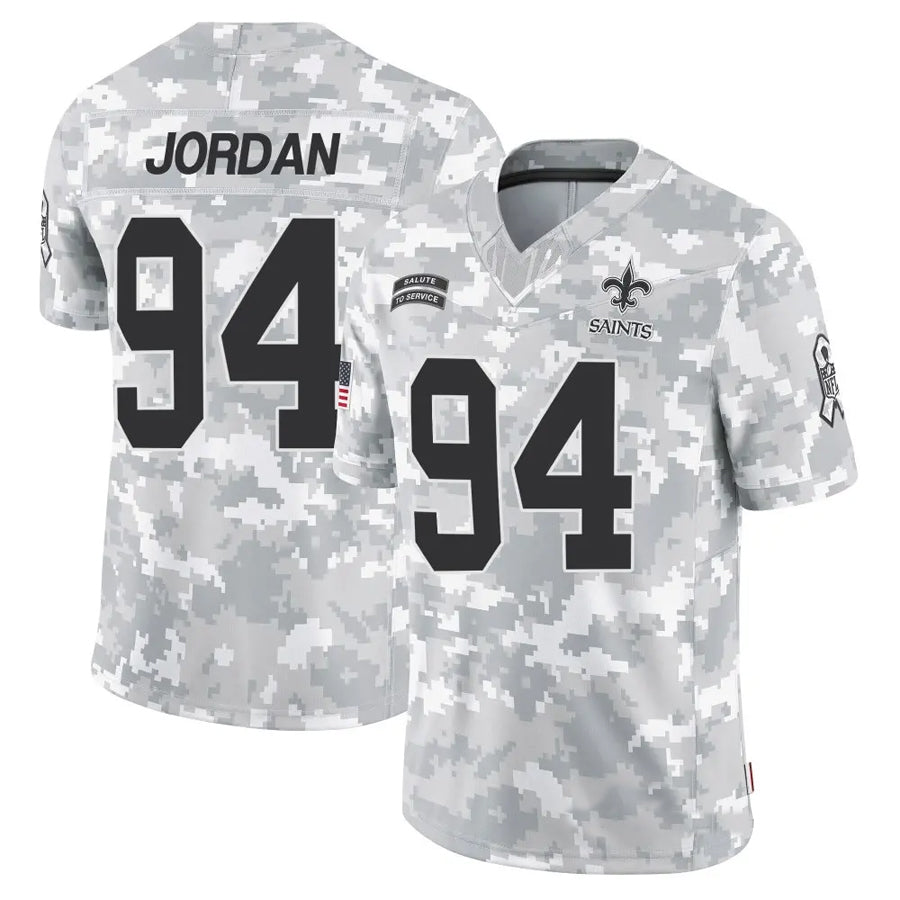 Johmsee NO.Saints #94 Cameron Jordan Player Arctic Camo Salute to Service Limited Stitched Jerseys