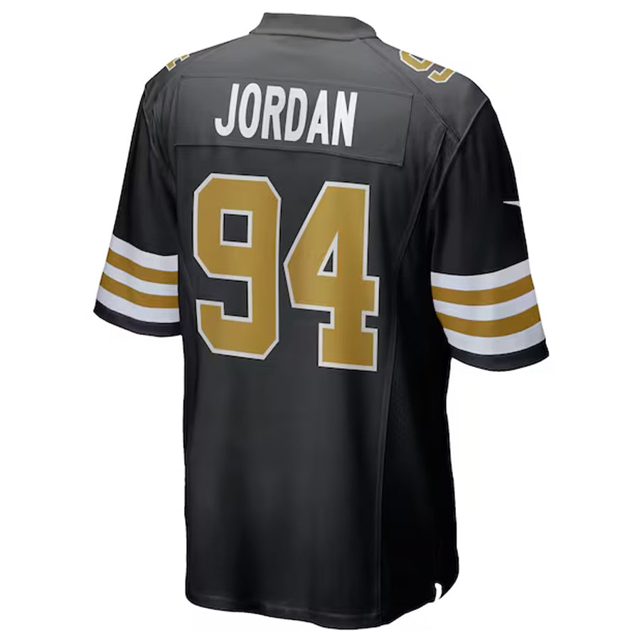 Johmsee NO.Saints #94 Cameron Jordan Player Black Alternate Game Stitched Jerseys