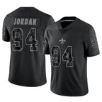 Johmsee NO.Saints #94 Cameron Jordan Player Black RFLCTV Limited Stitched Jerseys