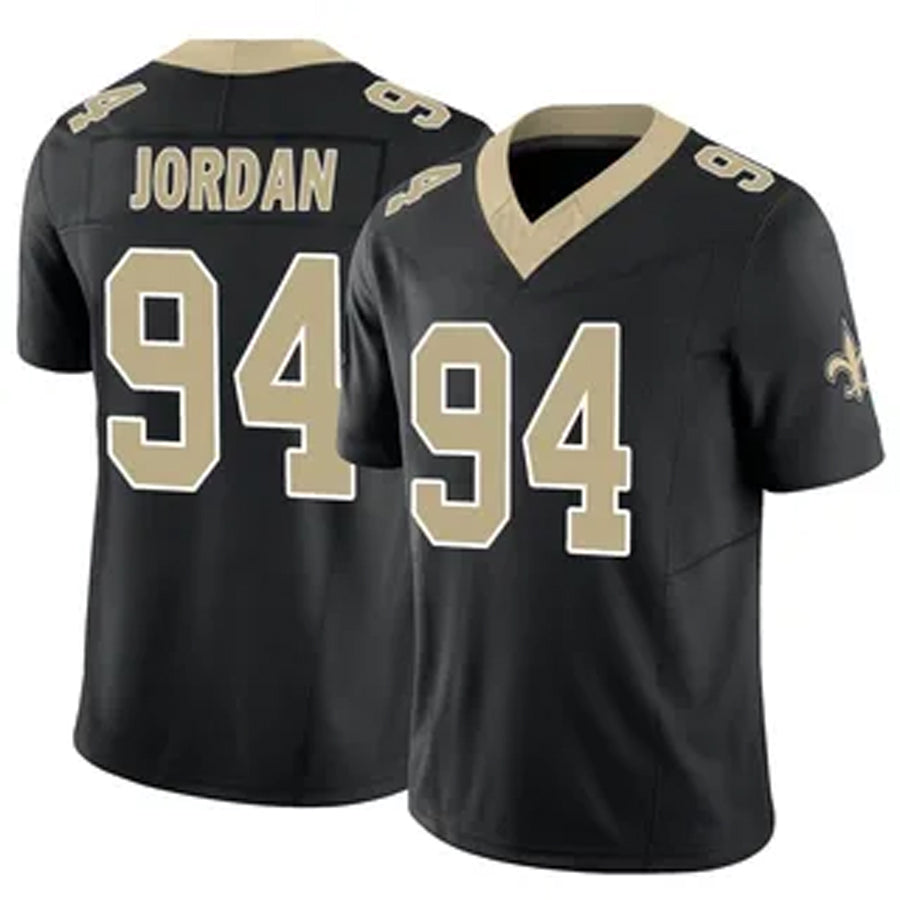 Johmsee NO.Saints #94 Cameron Jordan Player Black Vapor F.U.S.E. Limited Stitched Jerseys