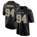Johmsee NO.Saints #94 Cameron Jordan Player Carbon Black Fashion Game Stitched Jerseys