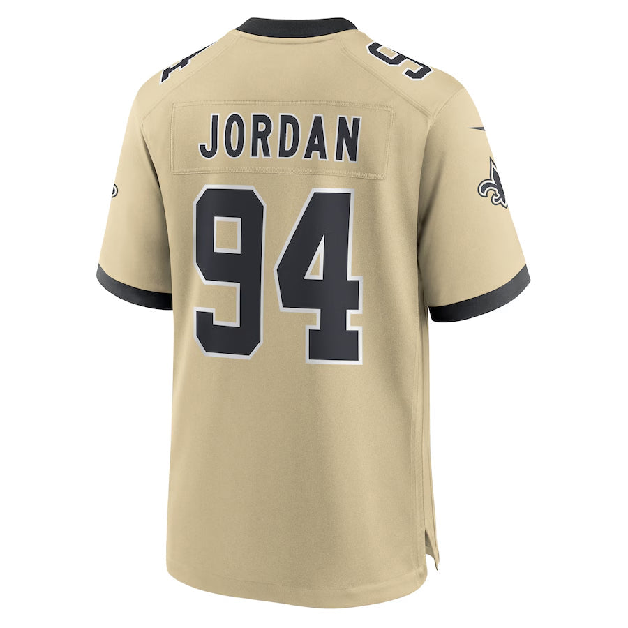 Johmsee NO.Saints #94 Cameron Jordan Player Gold Alternate Game Stitched Jerseys