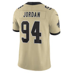 Johmsee NO.Saints #94 Cameron Jordan Player Gold Alternate Vapor F.U.S.E. Limited Stitched Jerseys