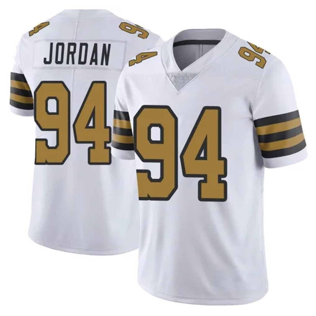 Johmsee NO.Saints #94 Cameron Jordan Player White Limited Color Rush Home Game Stitched Jerseys