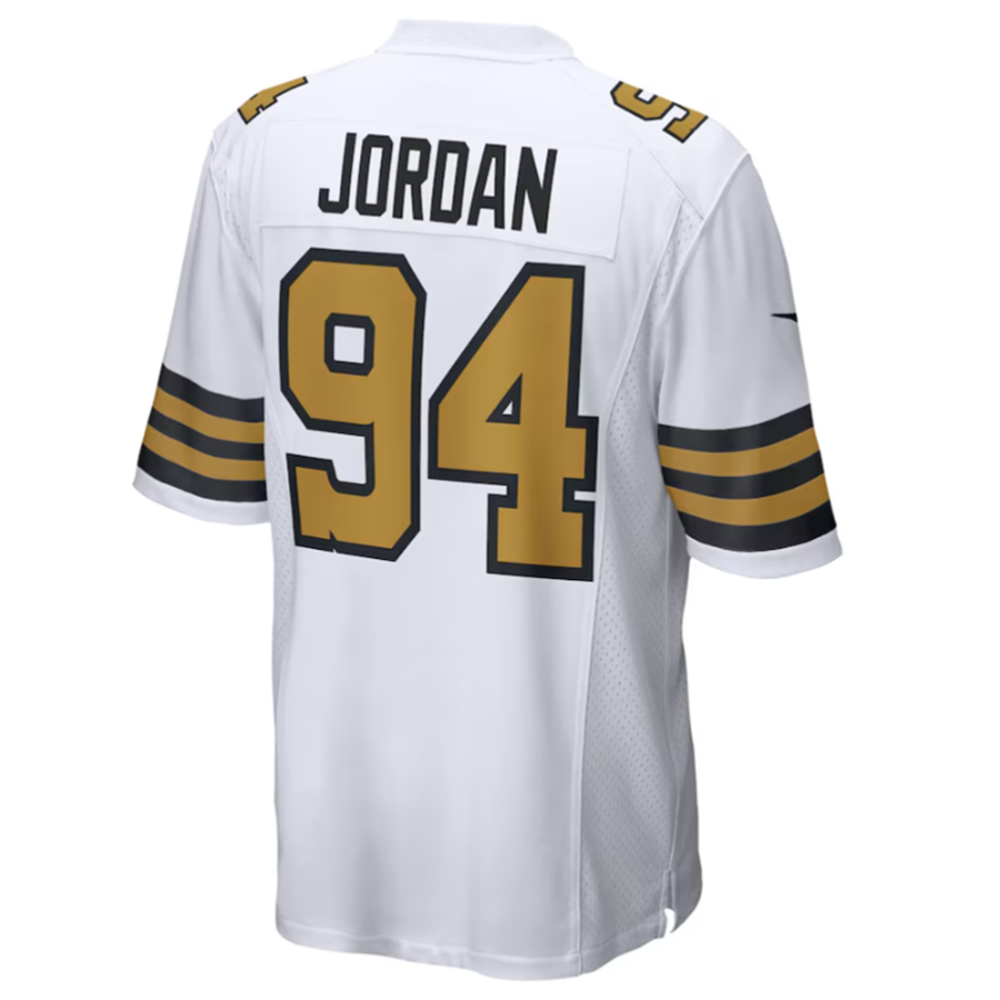 Johmsee NO.Saints #94 Cameron Jordan White Alternate Game Stitched American Stitched Jersey