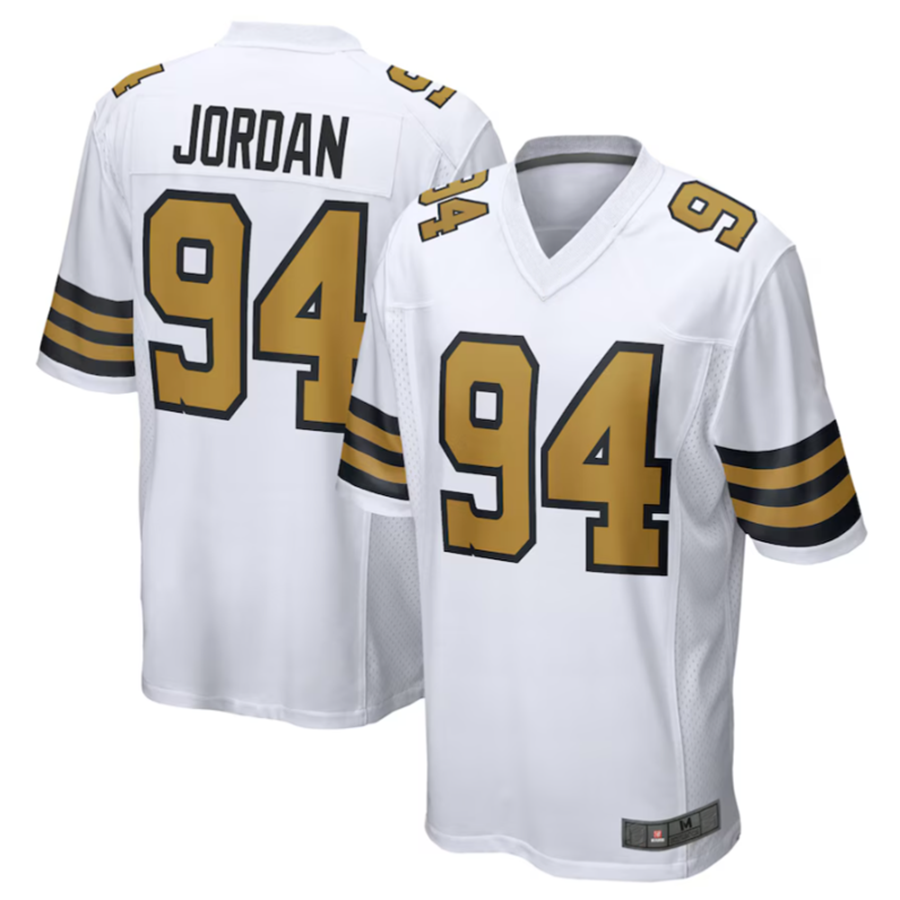 Johmsee NO.Saints #94 Cameron Jordan White Alternate Game Stitched American Stitched Jerseys