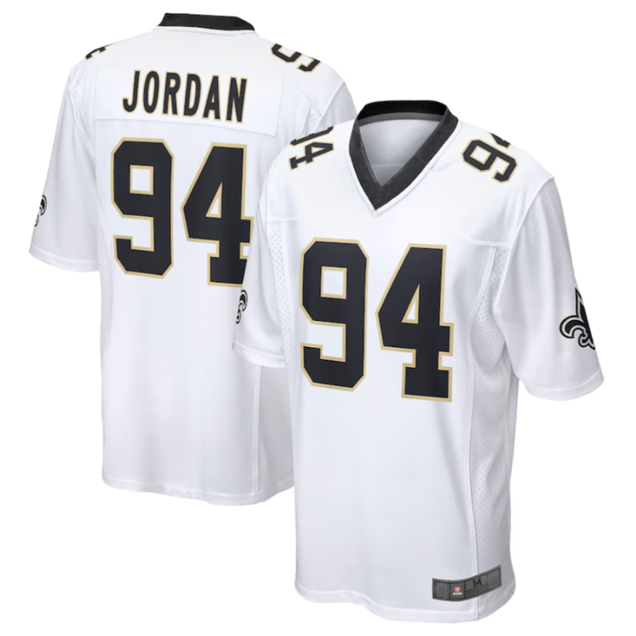 Johmsee NO.Saints #94 Cameron Jordan White Game Stitched American Stitched Jerseys