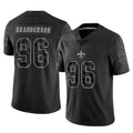 Johmsee NO.Saints #96 Carl Granderson Player Black Limited Reflective Home Game Stitched Jerseys