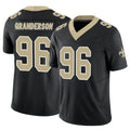 Johmsee NO.Saints #96 Carl Granderson Player Black Limited Vapor F.U.S.E. Home Game Stitched Jerseys