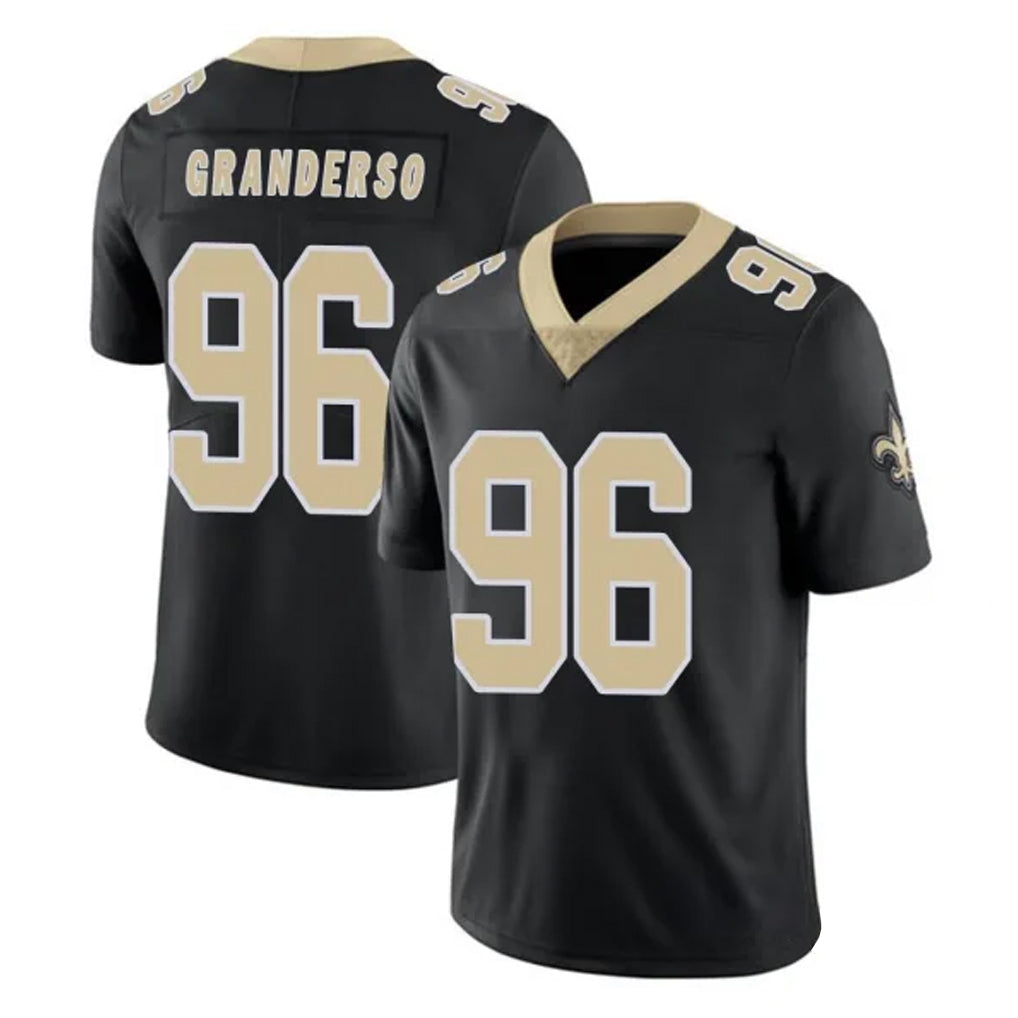 Johmsee NO.Saints #96 Carl Granderson Player Black Limited Vapor Untouchable Home Game Stitched Jerseys
