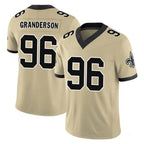 Johmsee NO.Saints #96 Carl Granderson Player Gold Limited Vapor F.U.S.E. Home Game Stitched Jerseys