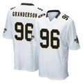 Johmsee NO.Saints #96 Carl Granderson Player White Home Game Stitched Jerseys