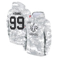 Johmsee NO.Saints #99 Chase Young Player Arctic Camo Salute to Service Pullover Hoodies Limited Game Stitched Jerseys