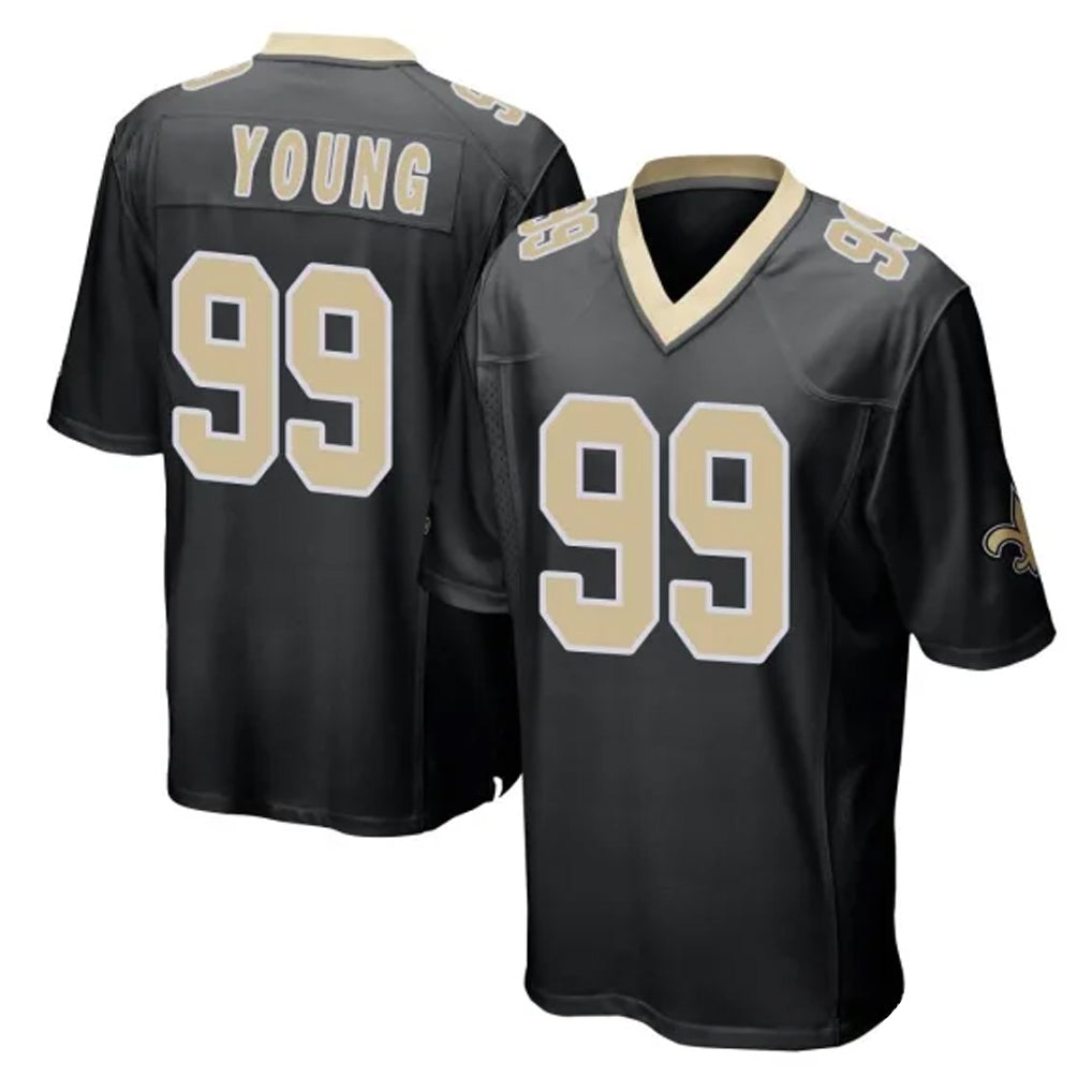 Johmsee NO.Saints #99 Chase Young Player Black Home Game Stitched Jerseys