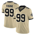 Johmsee NO.Saints #99 Chase Young Player Gold Limited Vapor F.U.S.E. Home Game Stitched Jerseys