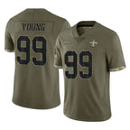 Johmsee NO.Saints #99 Chase Young Player Olive Salute To Service Limited Stitched Jerseys