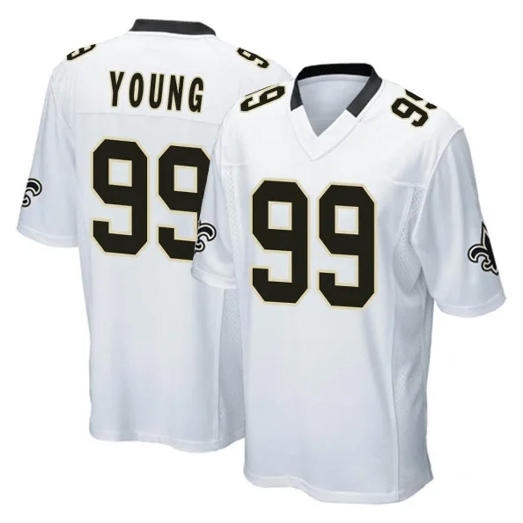 Johmsee NO.Saints #99 Chase Young Player White Home Game Stitched Jerseys