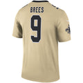 Johmsee NO.Saints #9 Drew Brees Gold Inverted Legend Stitched Jerseys