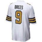 Johmsee NO.Saints #9 Drew Brees White Alternate Game Stitched Jerseys