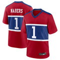 Johmsee NY.Giants Century #1 Malik Nabers Player Red Alternate Game Stitched Jerseys