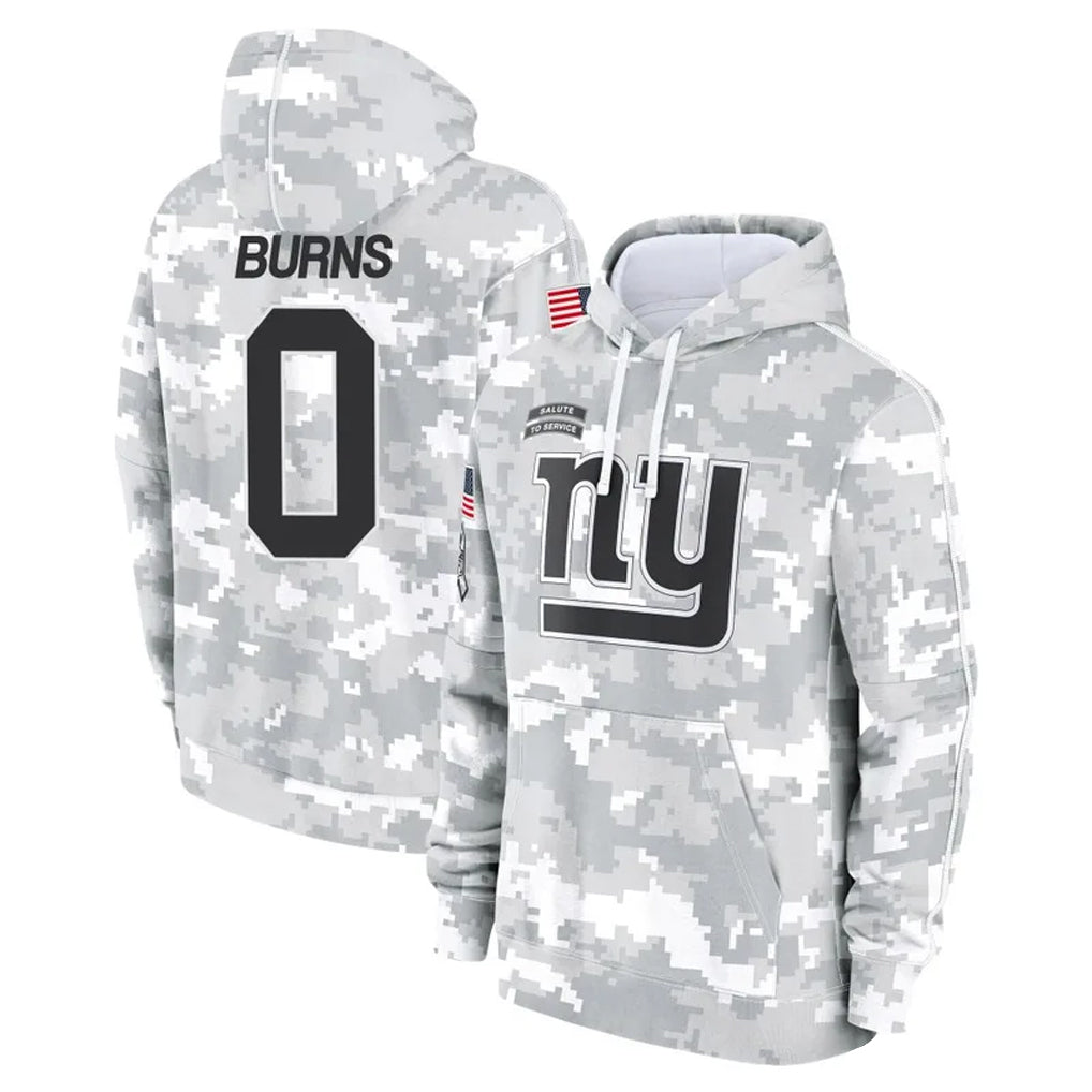 Johmsee NY.Giants #0 Brian Burns Player Arctic Camo Salute to Service Hoodies Stitched Jerseys