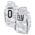 Johmsee NY.Giants #0 Brian Burns Player Arctic Camo Salute to Service Hoodies Stitched Jerseys
