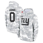 Johmsee NY.Giants #0 Brian Burns Player Arctic Camo Salute to Service Hoodies Stitched Jerseys