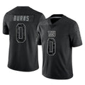 Johmsee NY.Giants #0 Brian Burns Player Black Limited Reflective Home Game Stitched Jerseys