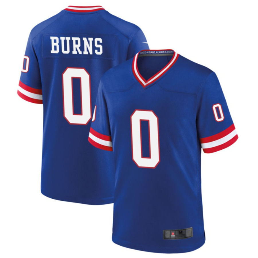 Johmsee NY.Giants #0 Brian Burns Royal Classic Game Player Jersey American Stitched Jerseys