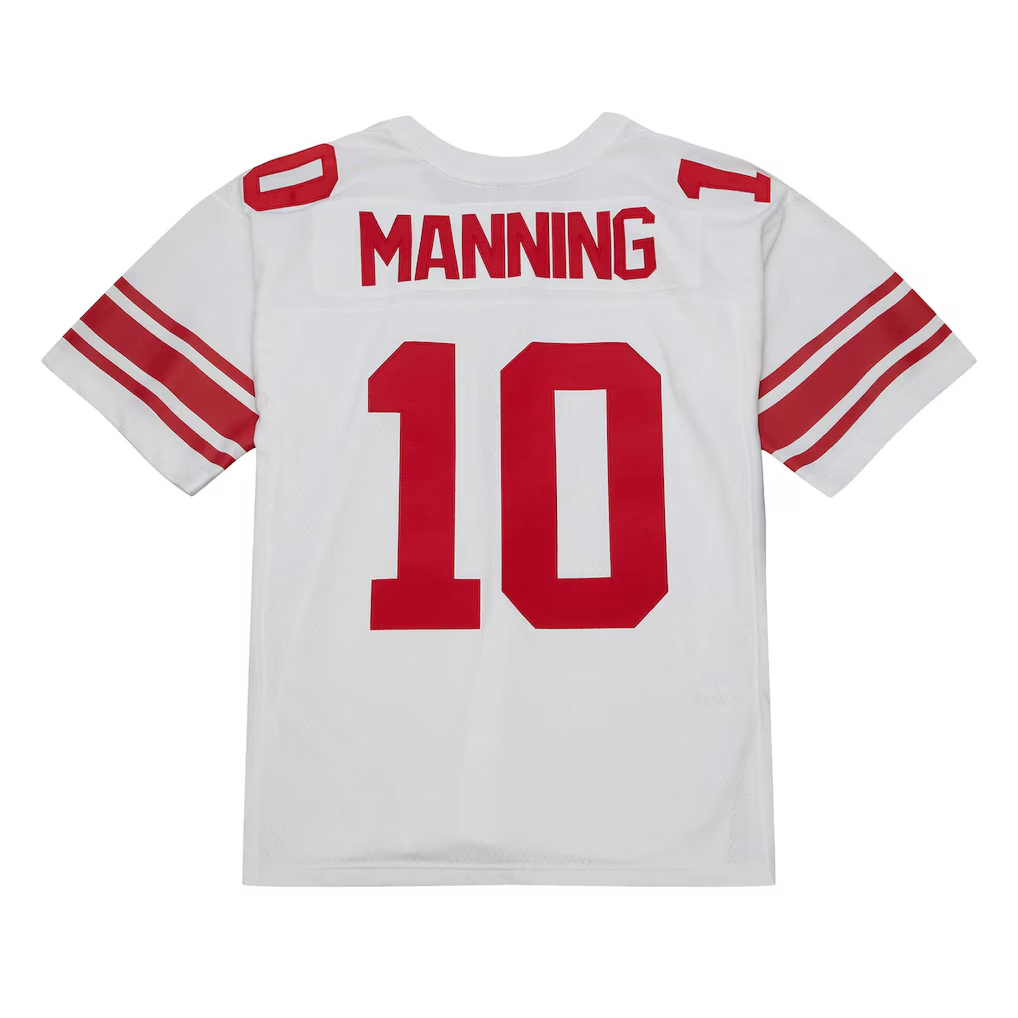 Johmsee NY.Giants #10 Eli Manning Mitchell & Ness White Legacy Replica Stitched Puhic Jersey
