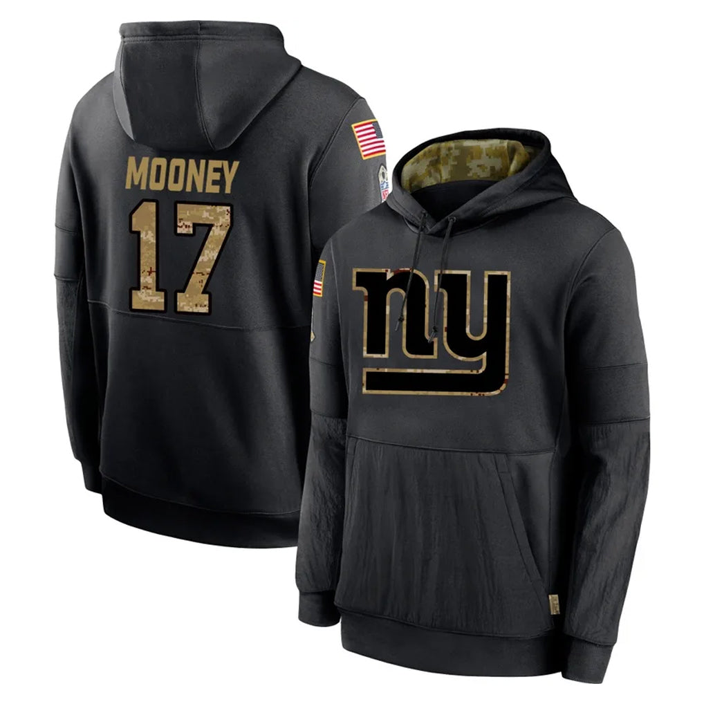 Johmsee NY.Giants #17 Darnell Mooney Player Black Salute to Service Hoodies Limited Game Stitched Jerseys