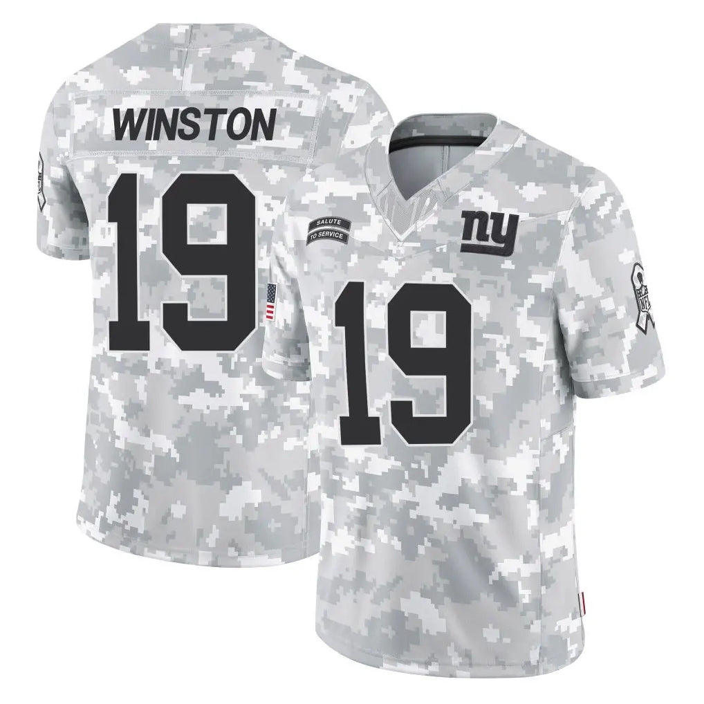 Johmsee NY.Giants #19 Jameis Winston Player Arctic Camo Salute To Service Limited Game Stitched Jerseys