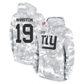 Johmsee NY.Giants #19 Jameis Winston Player Arctic Camo Salute to Service Pullover Hoodies Limited Game Stitched Jerseys
