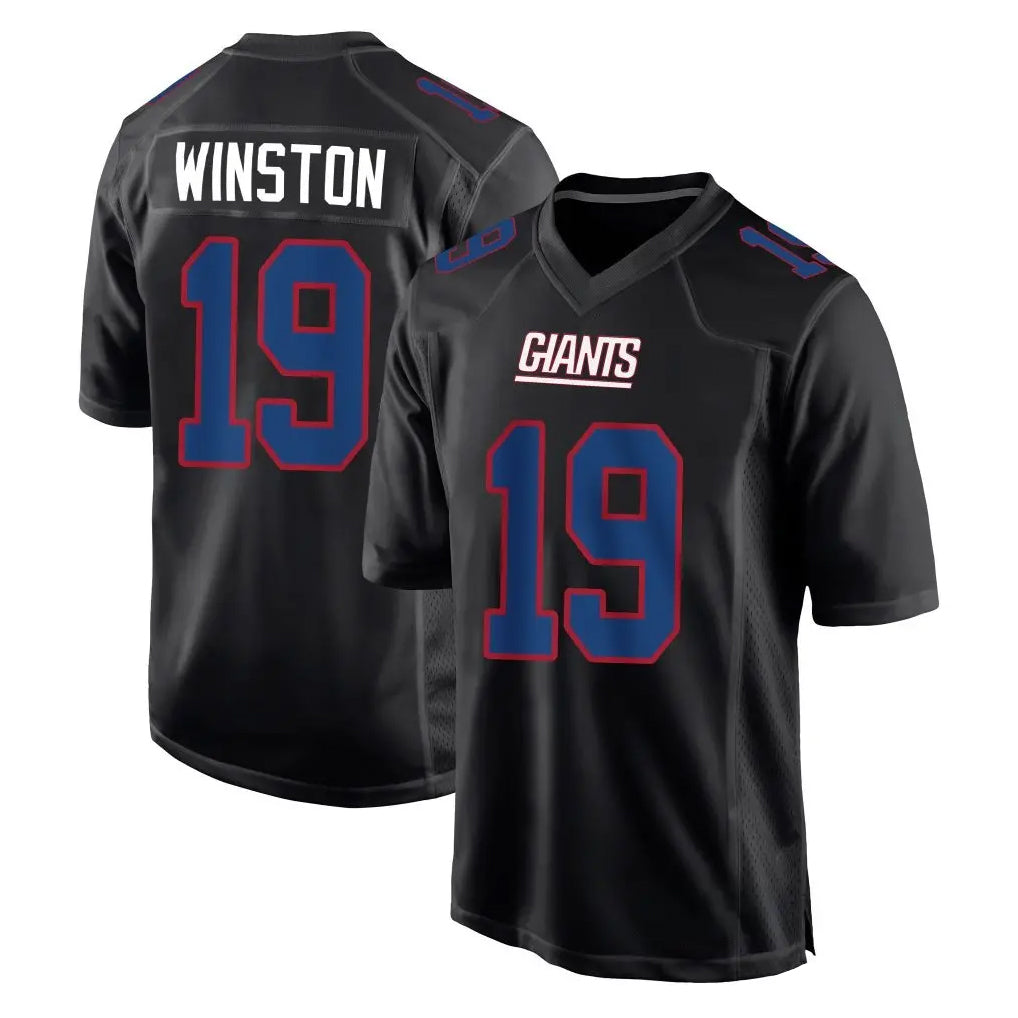 Johmsee NY.Giants #19 Jameis Winston Player Carbon Fashion Limited Home Game Stitched Jerseys