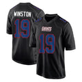 Johmsee NY.Giants #19 Jameis Winston Player Carbon Fashion Limited Home Game Stitched Jerseys