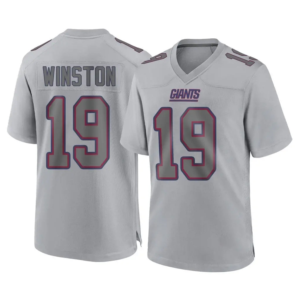 Johmsee NY.Giants #19 Jameis Winston Player Gray Atmosphere Fashion Limited Game Stitched Jerseys