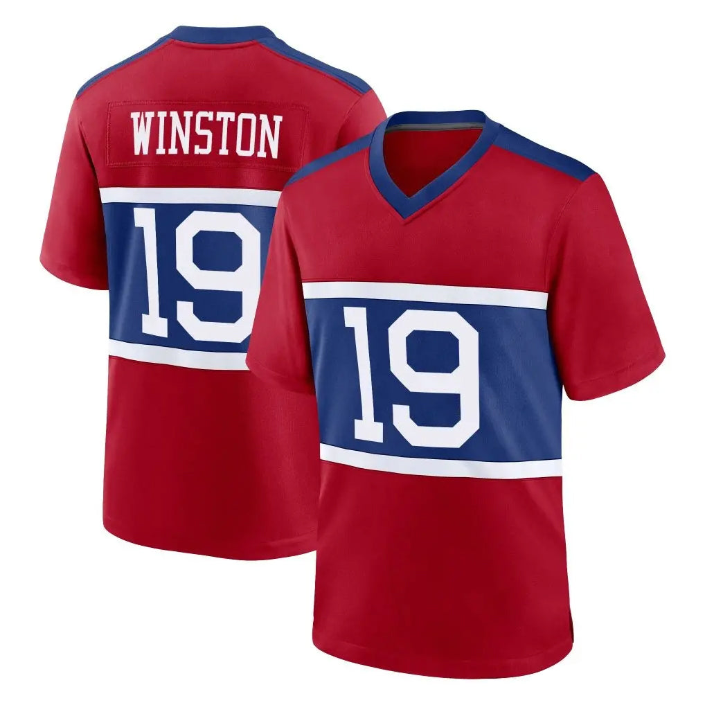 Johmsee NY.Giants #19 Jameis Winston Player Red Century Home Game Stitched Jerseys