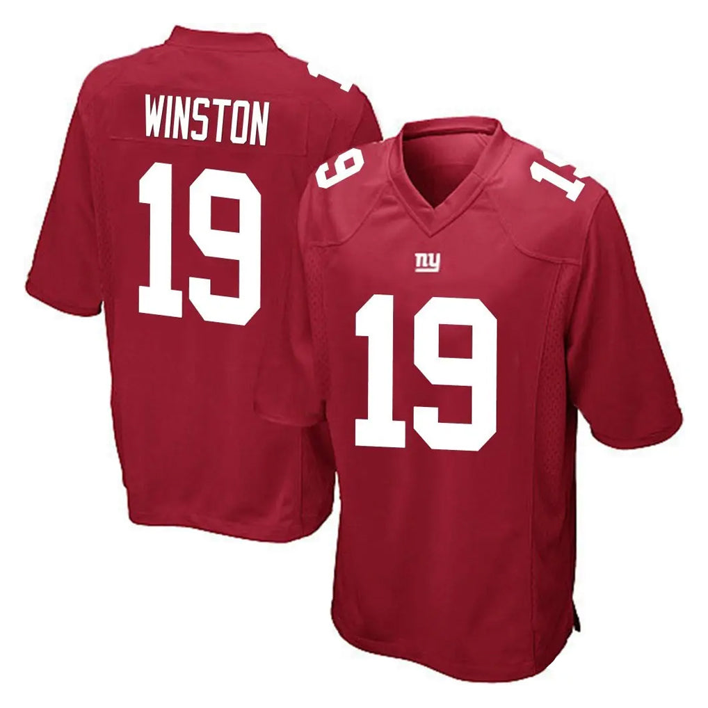 Johmsee NY.Giants #19 Jameis Winston Player Red Home Game Stitched Jerseys