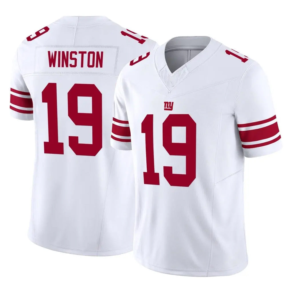 Johmsee NY.Giants #19 Jameis Winston Player White Limited Vapor F.U.S.E. Home Game Stitched Jerseys