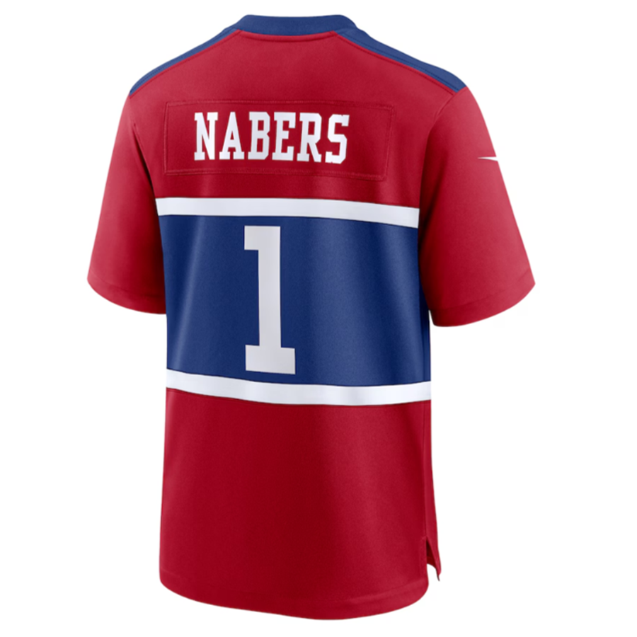 Johmsee NY.Giants #1 Malik Nabers Century Red Alternate Stitched Jerseys