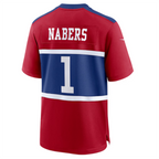 Johmsee NY.Giants #1 Malik Nabers Century Red Alternate Stitched Jerseys