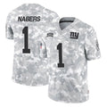 Johmsee NY.Giants #1 Malik Nabers Player Arctic Camo Salute To Service Limited Game Stitched Jerseys