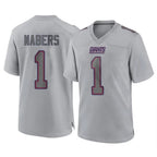 Johmsee NY.Giants #1 Malik Nabers Player Gray Atmosphere Fashion Limited Game Stitched Jerseys