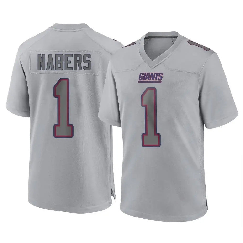 Johmsee NY.Giants #1 Malik Nabers Player Gray Atmosphere Fashion Limited Game Stitched Jerseys