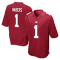Johmsee NY.Giants #1 Malik Nabers Player Red Home Game Stitched Jerseys