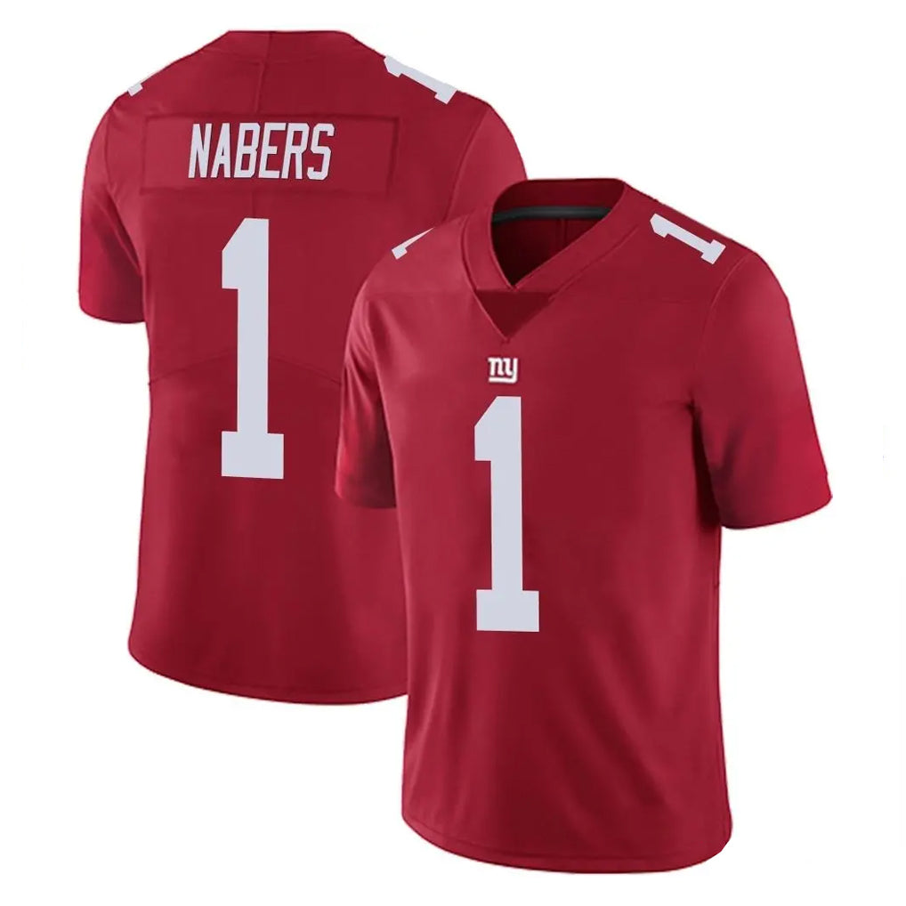 Johmsee NY.Giants #1 Malik Nabers Player Red Limited Vapor Untouchable Home Game Stitched Jerseys