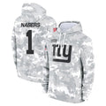 Johmsee NY.Giants #1 Malik Nabers Player Salute to Service Hoodies Stitched Jerseys